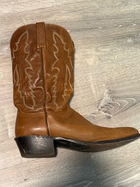 Lucchese 1883 Western Cowboy Boots crafted from brown burnished leather size 12
